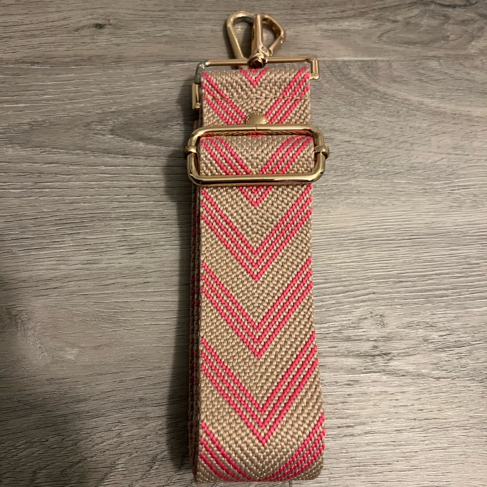 Pink and Tan Chevron Strap